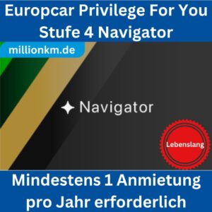 Europcar Privilege For You Navigator Status (Level 4) – Lifetime Upgrade