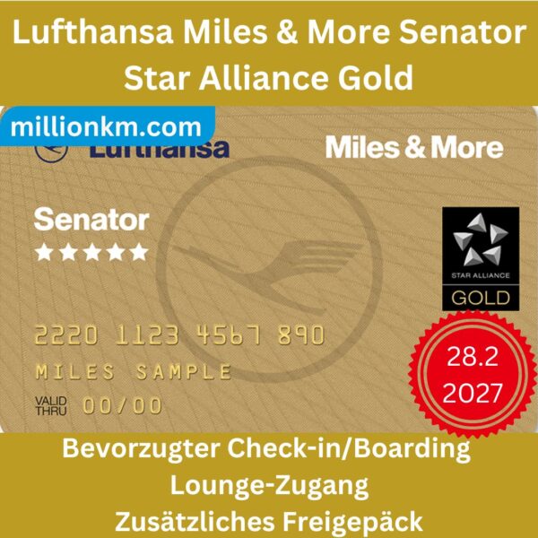 Lufthansa Senator Status Star Alliance Gold kaufen (Gültig bis Feb 2027) | Elite-Status-Upgrade